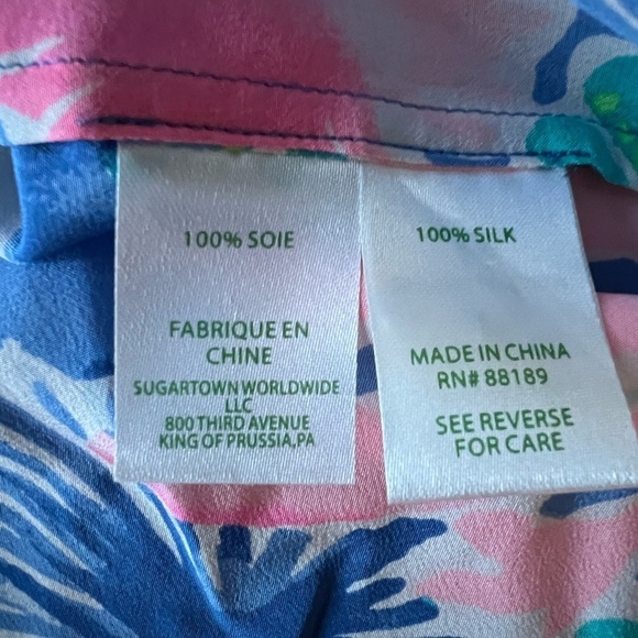 Lily Pulitzer Floral Silky Top Sz XXS - Picture 7 of 8